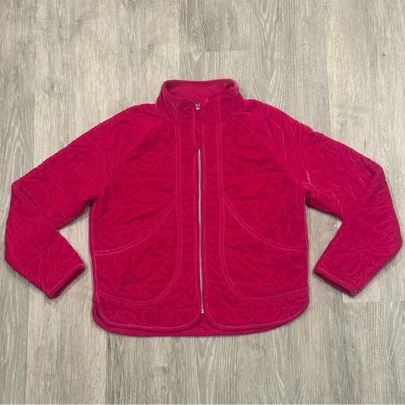 Calia Carrie Underwood Hot Pink Velvet Quilted Full-Zip Pockets Jacket, Medium - Picture 10 of 14
